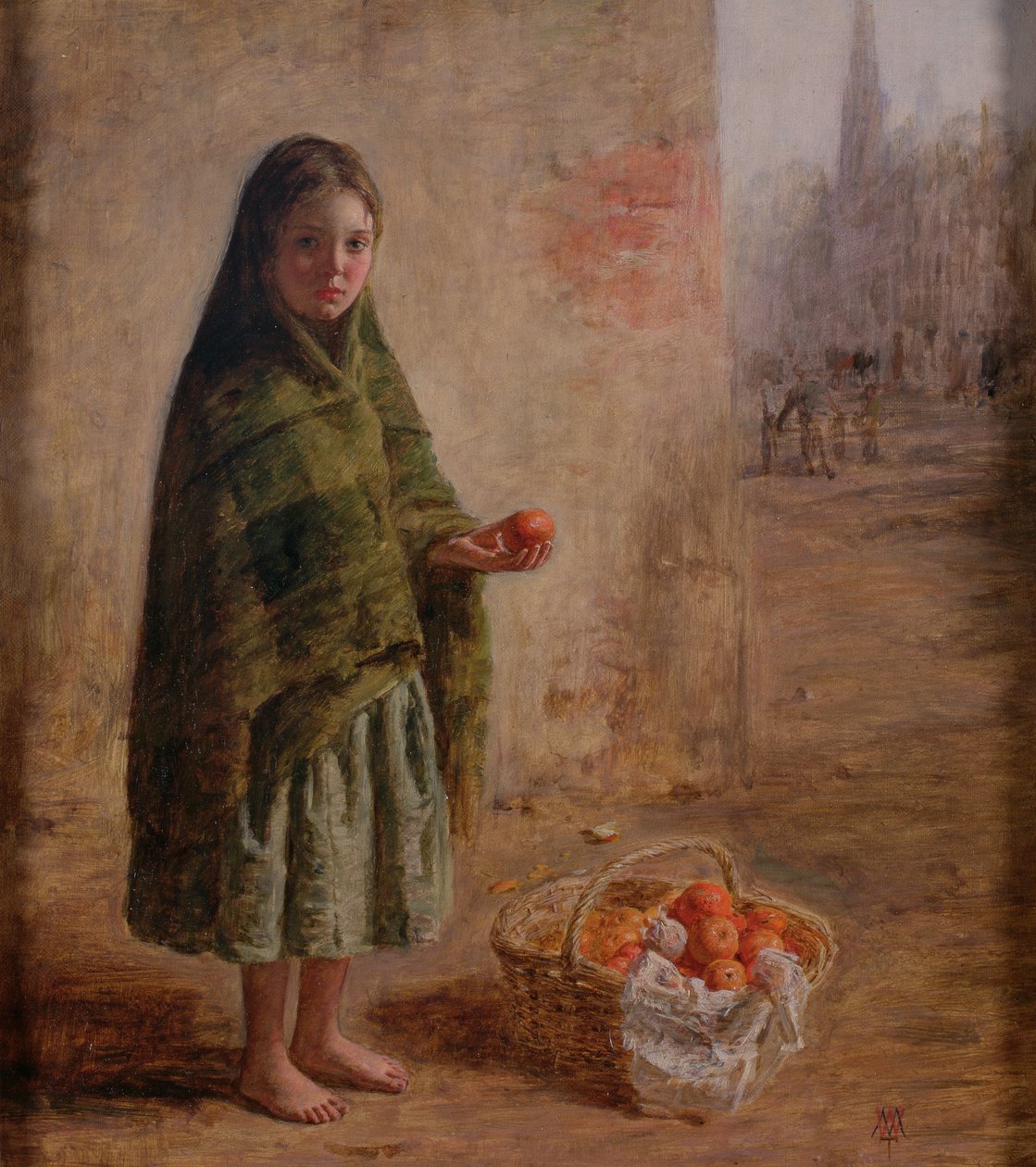 Oranssi myyjä, n. 1865 tekijältä William McTaggart