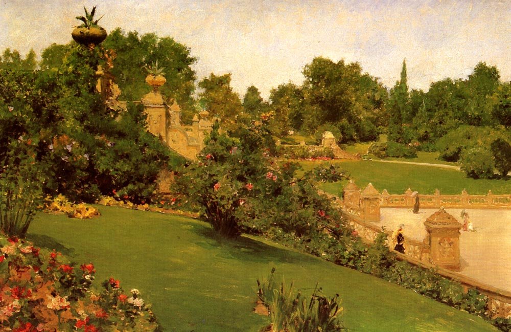 Terassi kauppakeskuksessa tekijältä William Merritt Chase