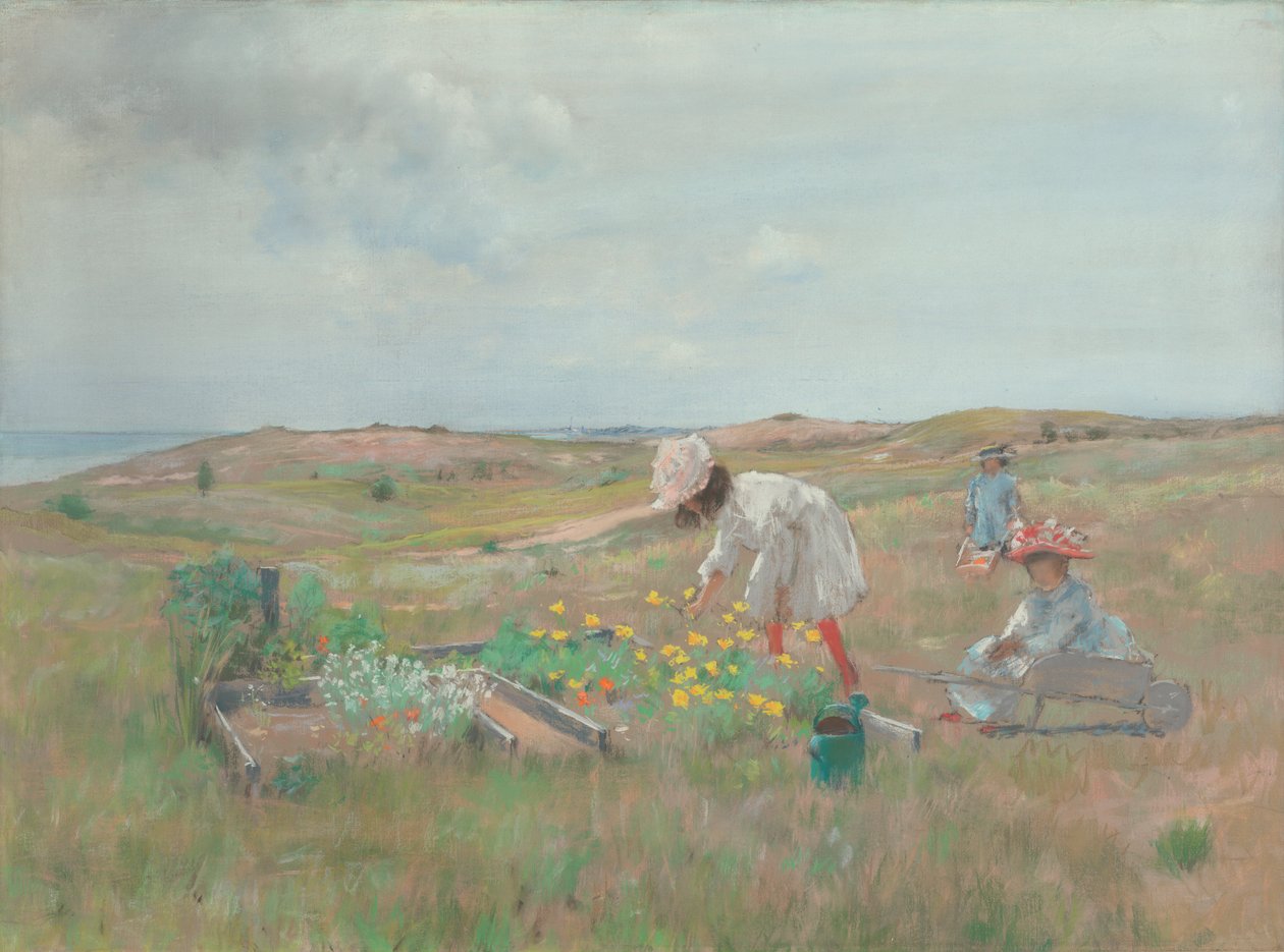Gathering Flowers, Shinnecock, Long Island, n. 1897 tekijältä William Merritt Chase