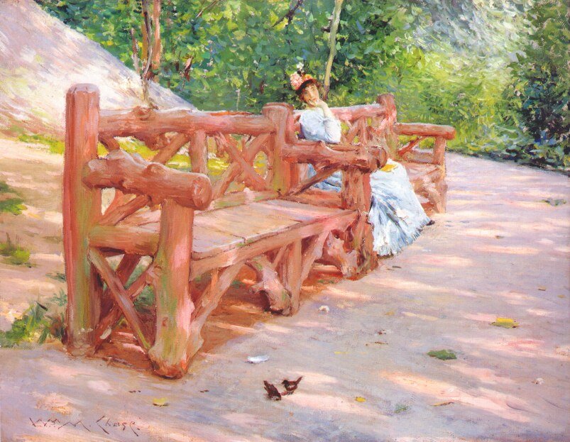 Puiston penkki Päivämäärä tekijältä William Merritt Chase