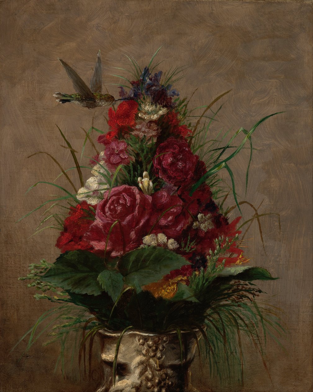Asetelma Hummingbirdin kanssa tekijältä William Merritt Chase