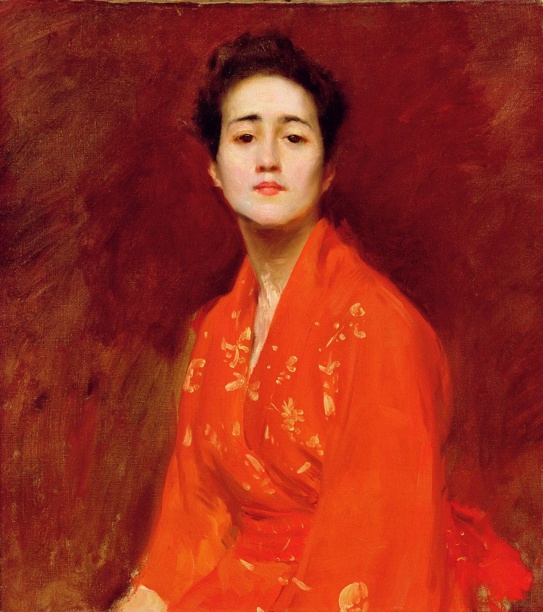 Tutkimus tytöstä japanilaisessa asussa, 1895 tekijältä William Merritt Chase