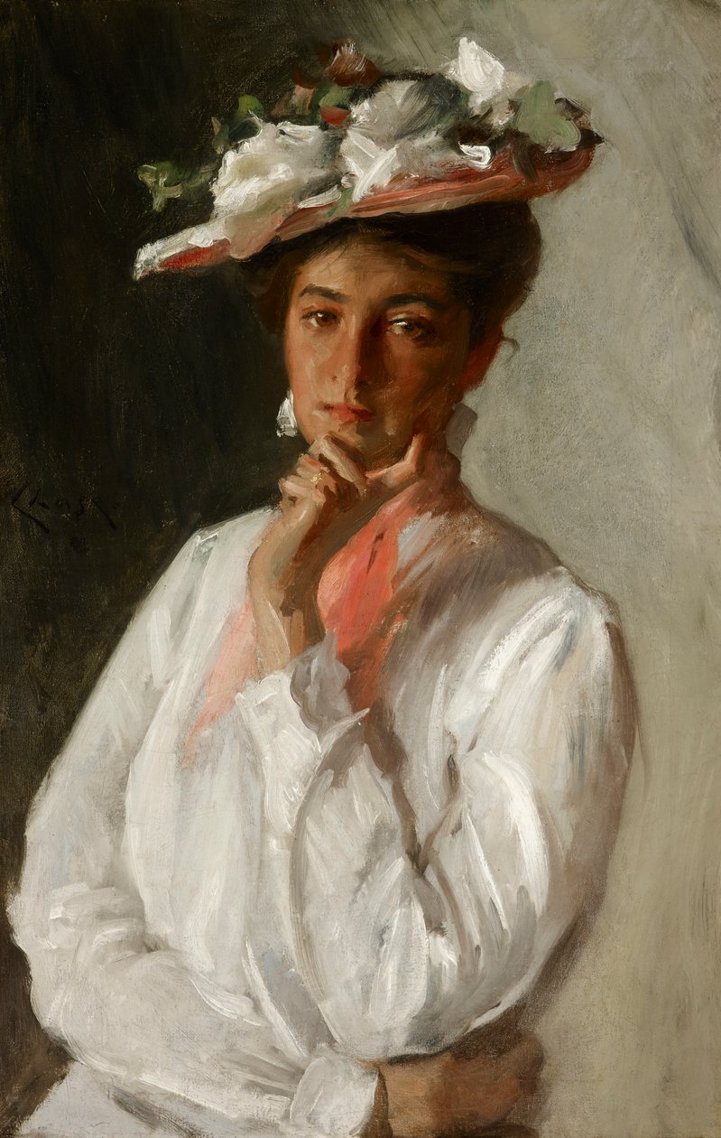 Nainen valkoisessa tekijältä William Merritt Chase