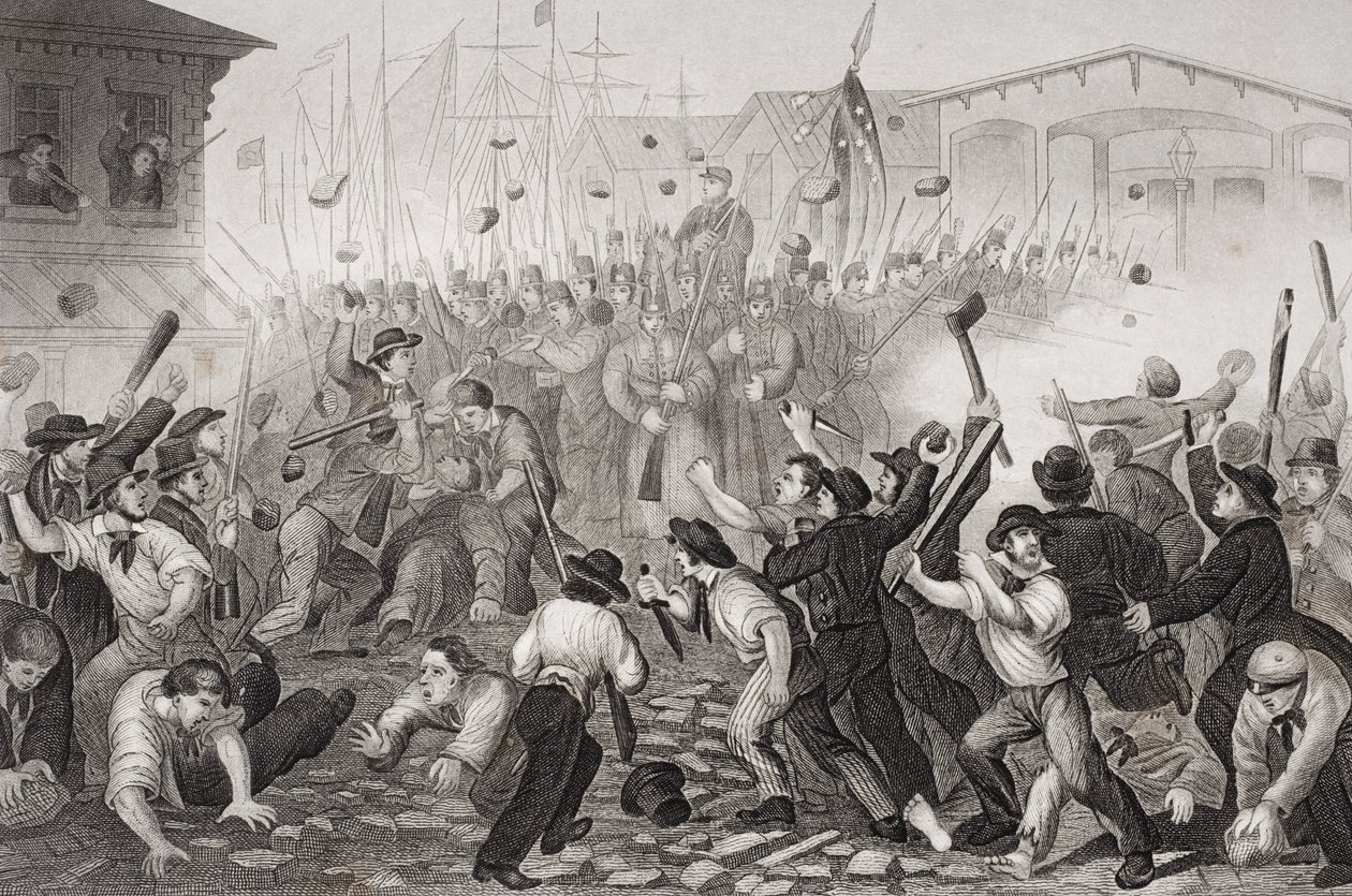Hyökkäys Massachusettsia vastaan 6. Baltimoressa, Marylandissa, 19. huhtikuuta 1861 tekijältä William Momberger