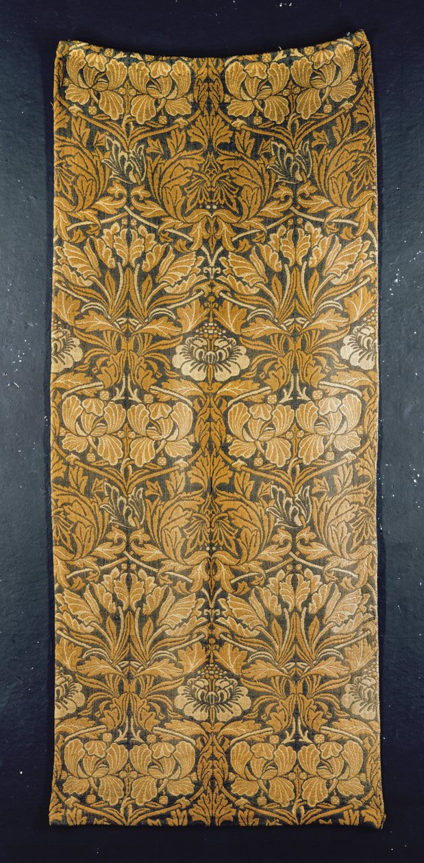 Verho tulppaani ja ruusu designilla (tekstiili) tekijältä William Morris