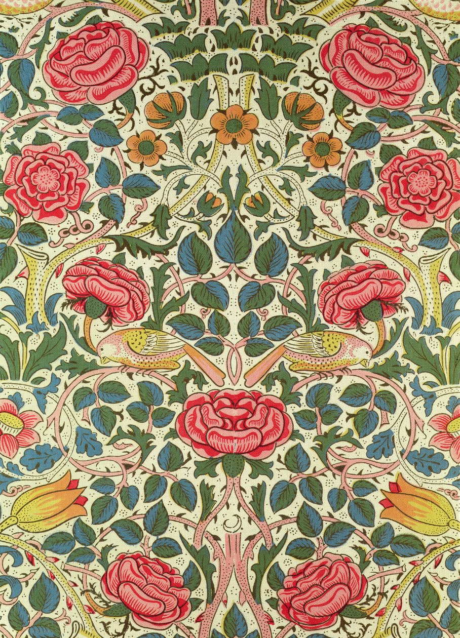 "Rose", 1883 (painettu puuvilla) tekijältä William Morris