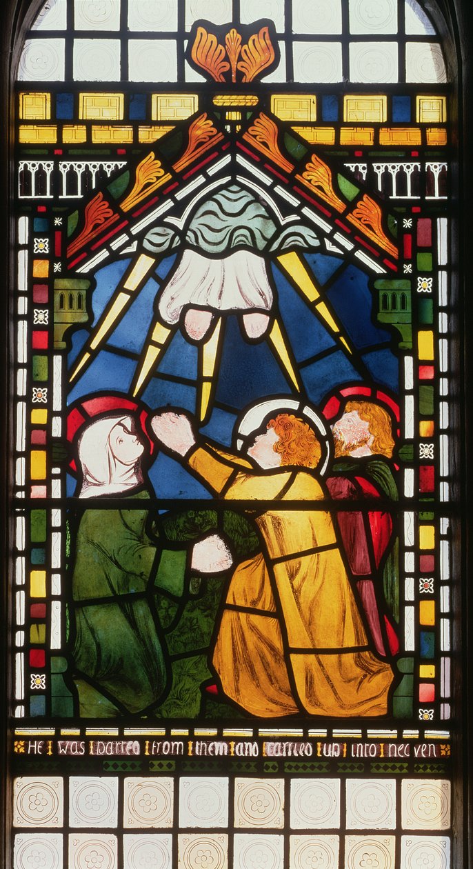 Ylösnousemus, 1861 (lasimaalauksia) tekijältä William Morris