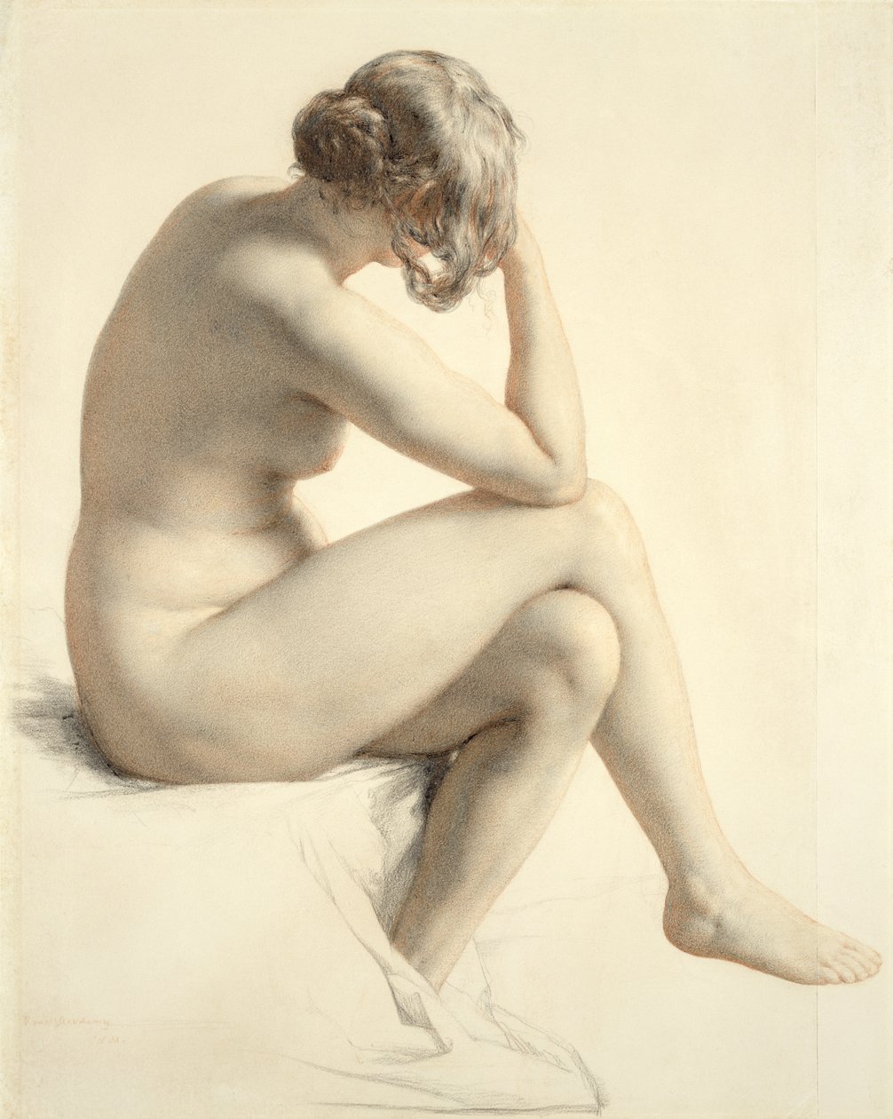 Elämäntutkimus (pastelli ja kynä paperille) tekijältä William Mulready