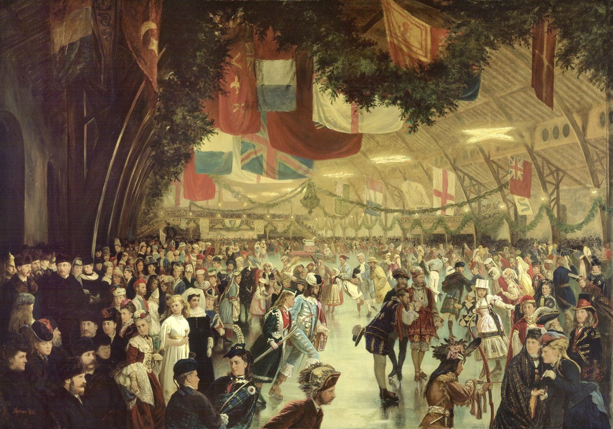 Luistelukarnevaali, Victoria Rink, Montreal tekijältä William Notman