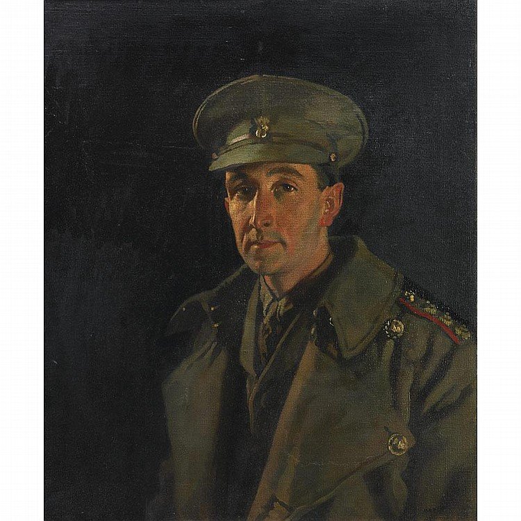 Muotokuva Royal Inniskilling Fusiliersin kapteeni Woodista tekijältä William Orpen