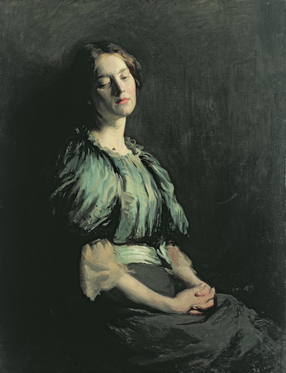 Muotokuva tytöstä, jolla on yllään vihreä mekko, 1899 tekijältä William Orpen