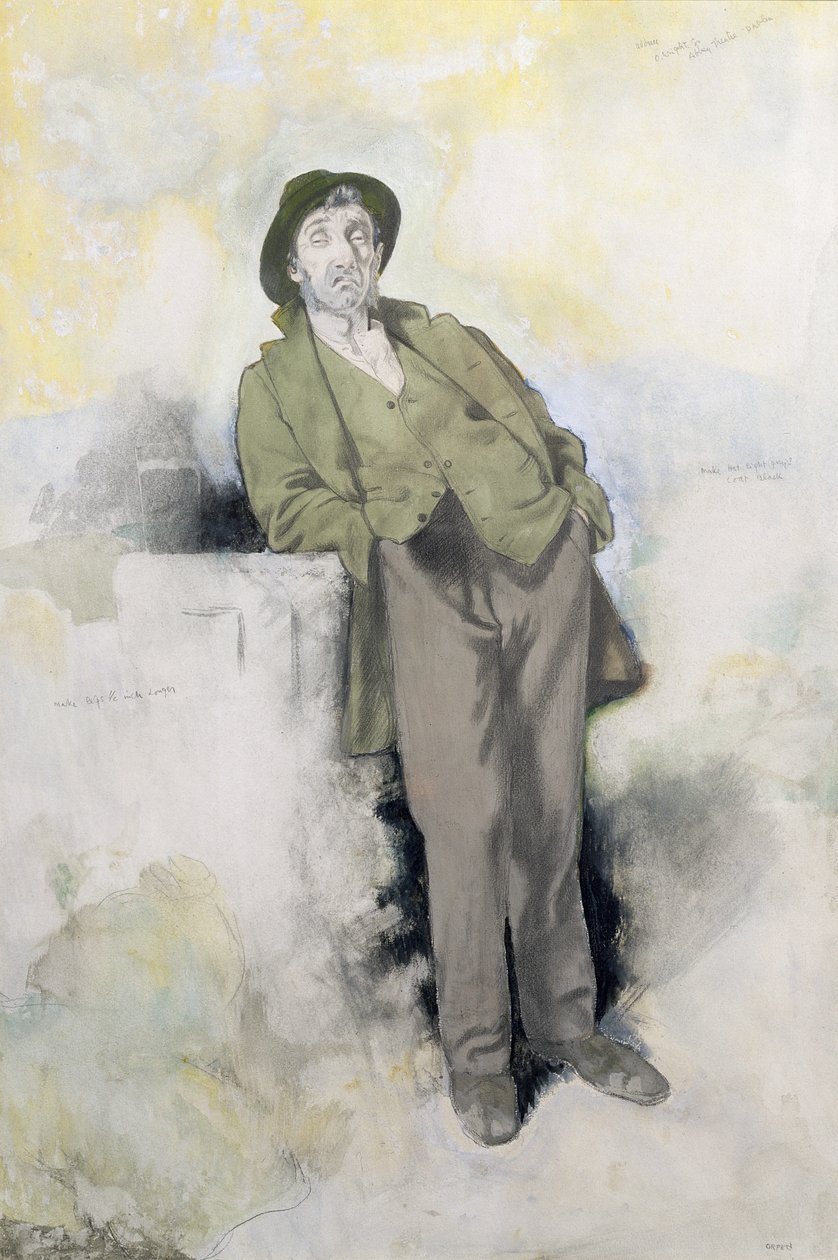 Kulkuri (kynä ja wc paperilla) tekijältä William Orpen