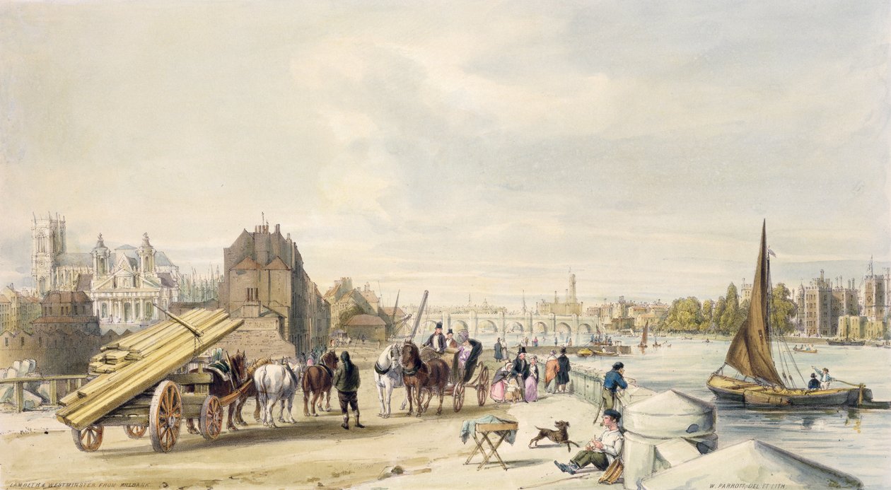 Lambeth ja Westminster Millbankista tekijältä William Parrott