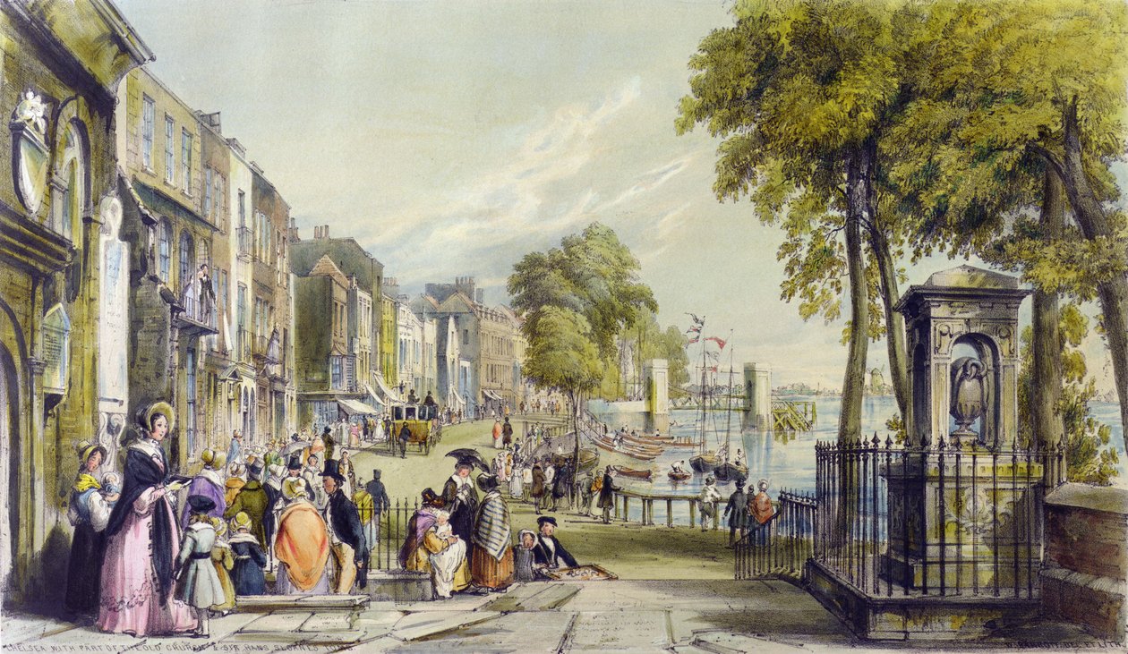 Näkymä Cheyne Walkille, Chelsea, 1840 tekijältä William Parrott