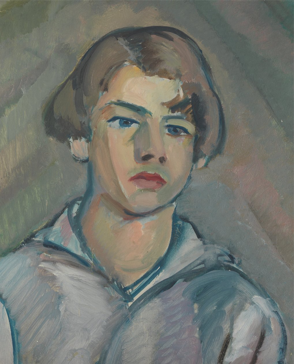 Nuoren miehen muotokuva, jolla on pitkät hiukset tekijältä William Peploe