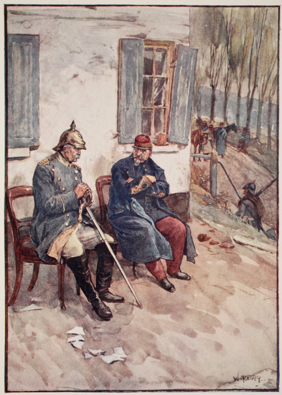 "Tuolit tuotiin, jotta Napoleon ja ministeri voisivat istua ulkona", Mary Macgregorin teoksesta Ranskan tarina pojille ja tytöille, 1920 tekijältä William Rainey