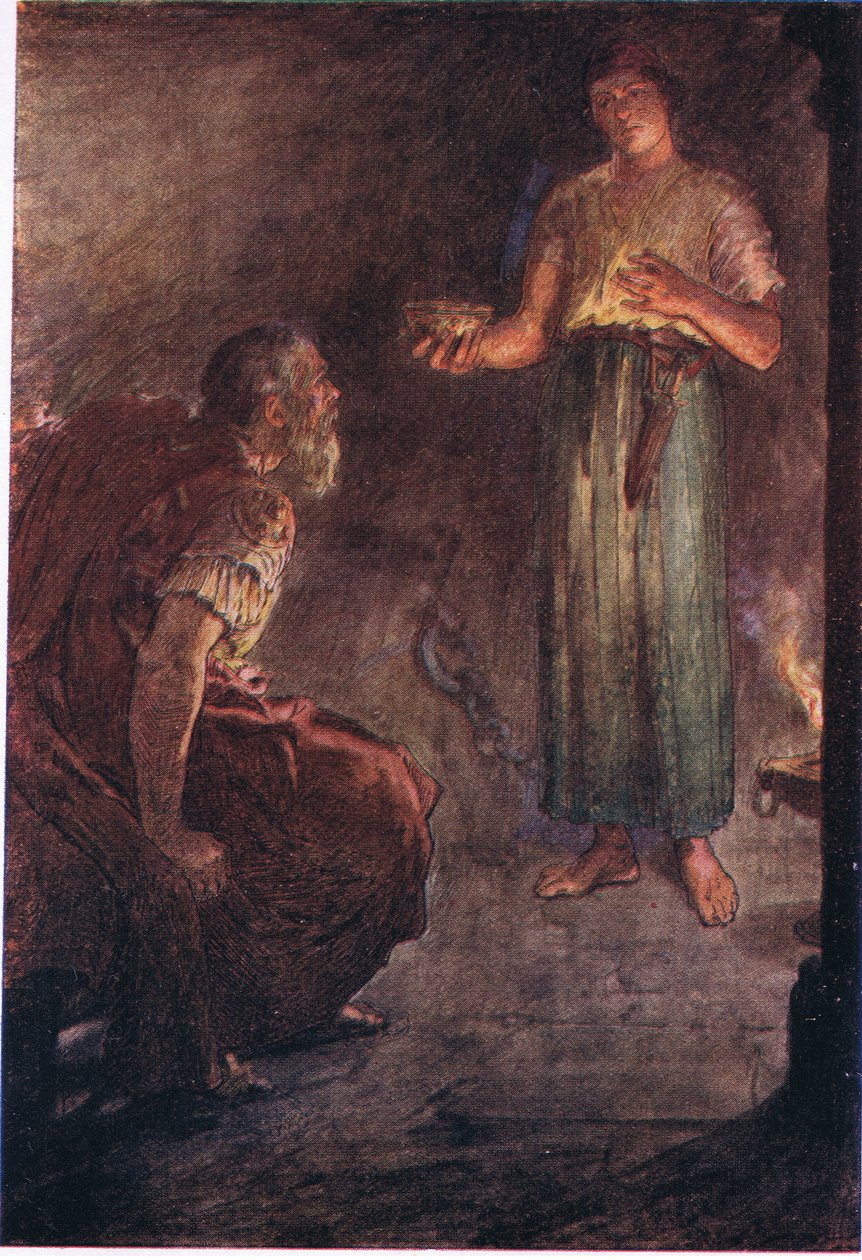 Philopoemen vankilassa, Plutarkhos Lives -teoksesta, jonka on julkaissut T C & E C Jack Ltd, 1920-luku. tekijältä William Rainey