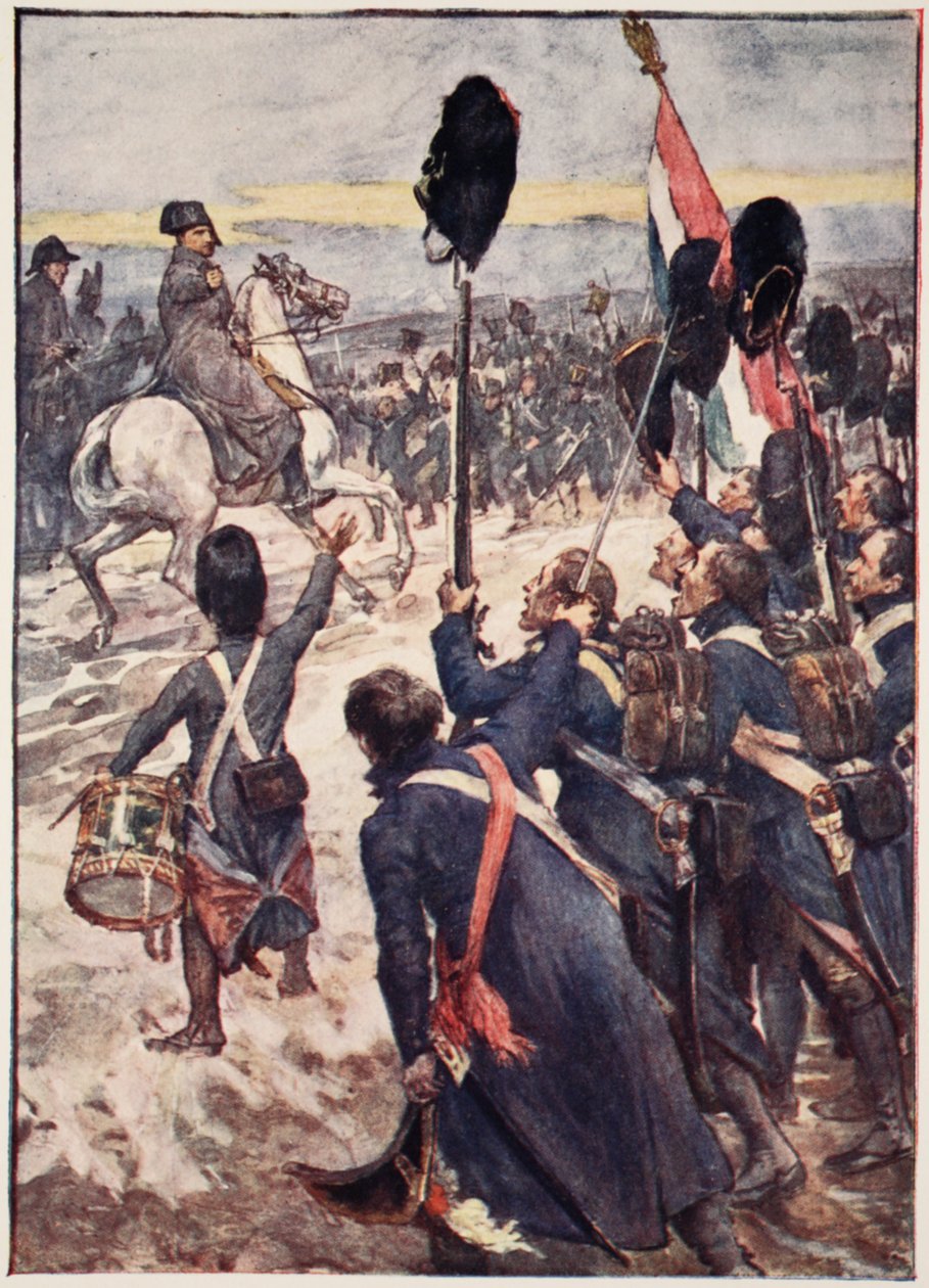 Soldiers, This Battle Must Be A Thunder Clap, levy levyltä The Story of France, kirjoittanut Mary MacGregor, 1920 (värillinen litho) tekijältä William Rainey