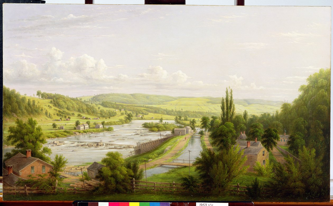 Mohawk River Little Fallsissa, New Yorkissa, 1892 tekijältä William Rickarby Miller