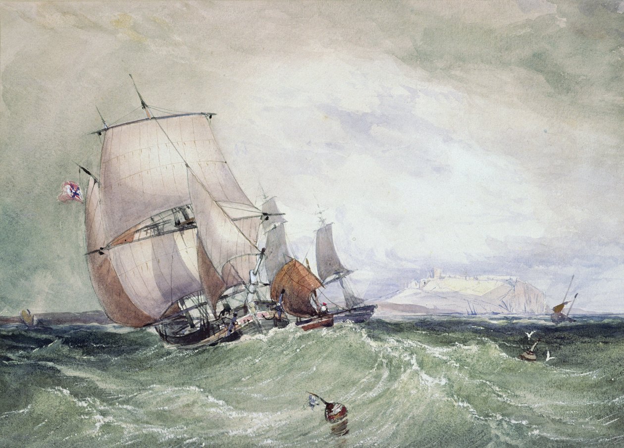 Näkymä Scarboroughiin Collier Brigin kanssa tekijältä William Roxby Beverly