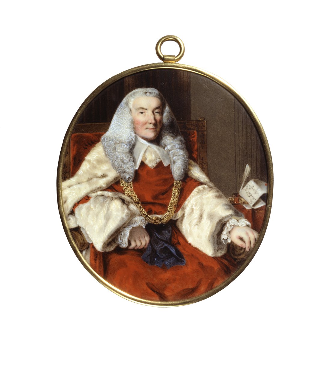 Muotokuva Sir William Murraysta, Mansfieldin 1. jaarlista (emali kuparilla) tekijältä William Russell Birch