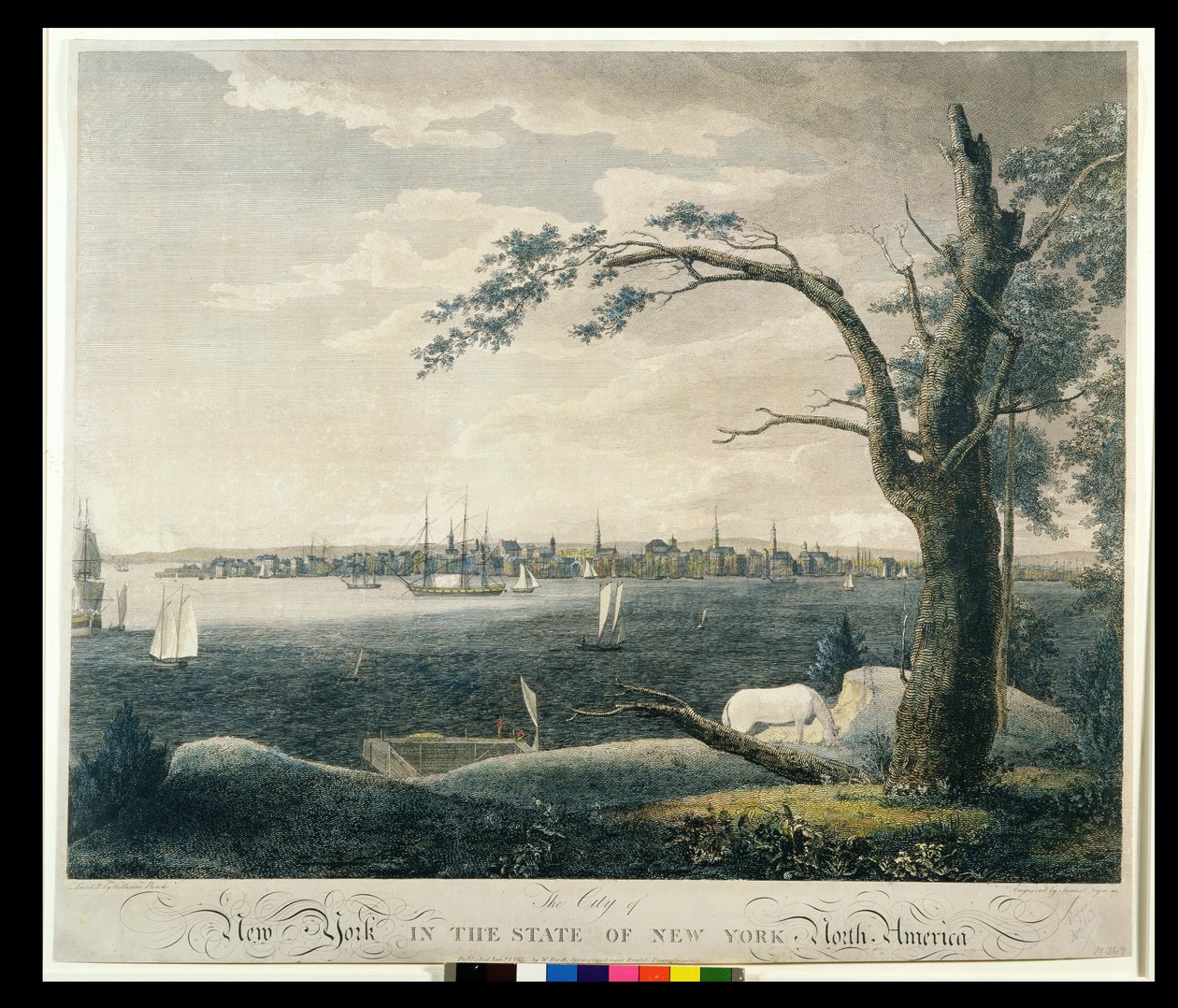 New Yorkin kaupunki New Yorkin osavaltiossa, 1803. tekijältä William Russell Birch