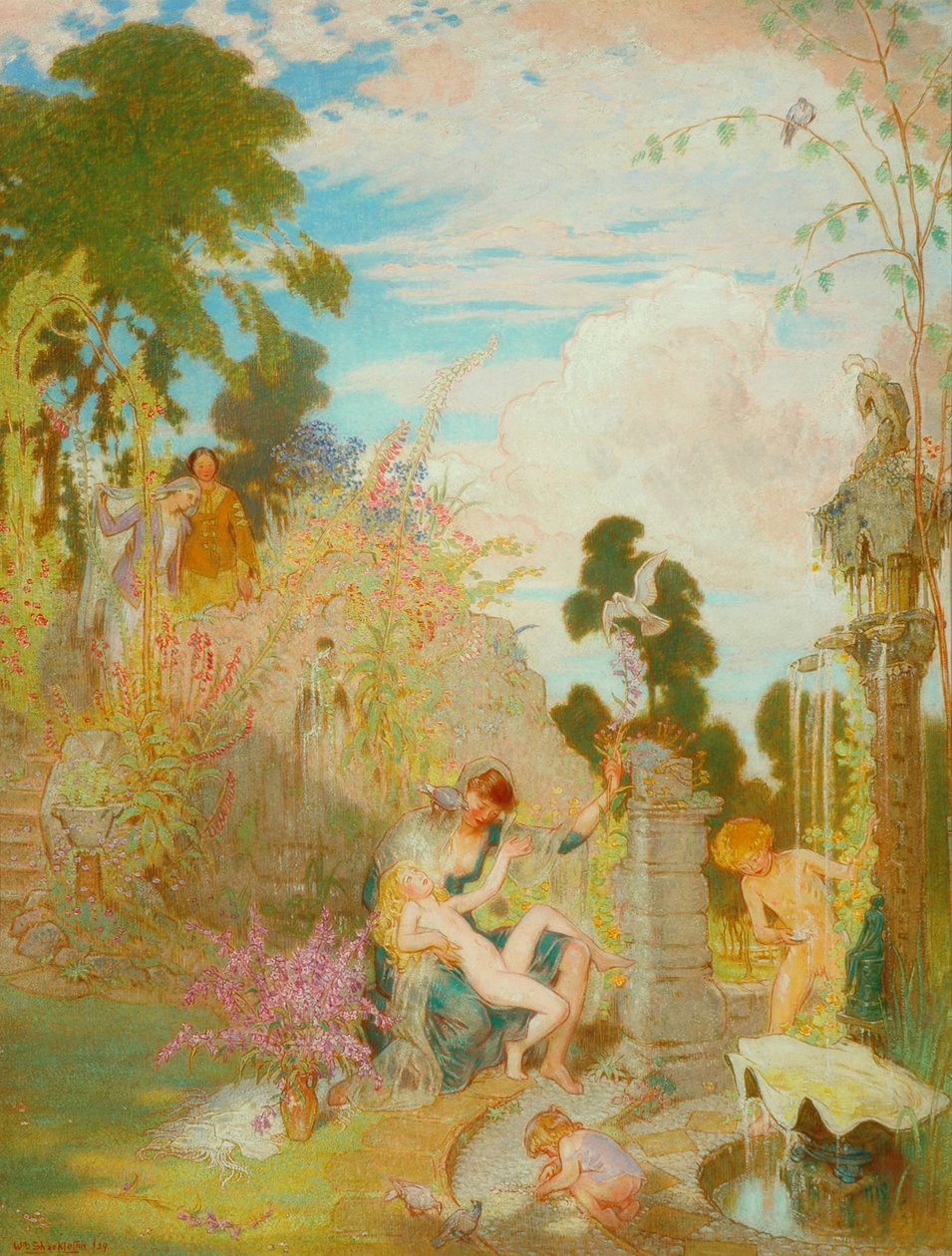 Puutarha-idylli, 1929 tekijältä William Shackleton