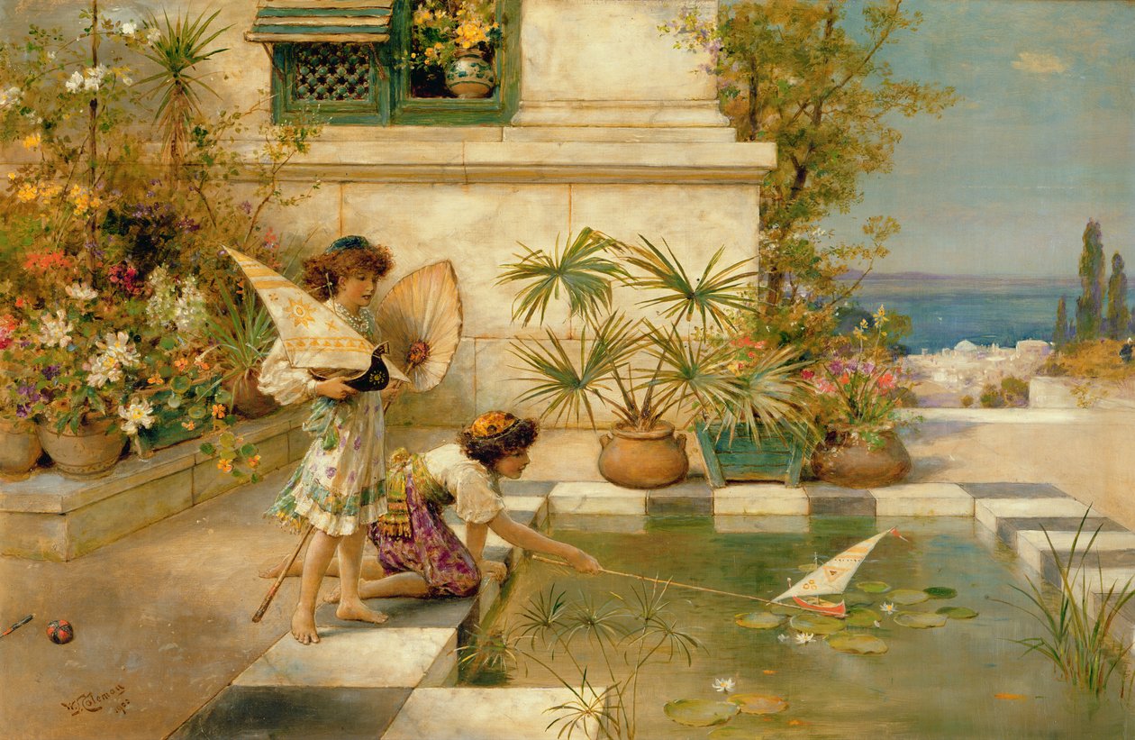 Lapset leikkivät veneillä, 1900 tekijältä William Stephen Coleman