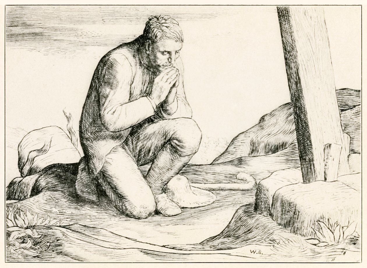 "Christian menettää taakkansa" John Bunyanin "Pilgrim" -progress From This World, To That What Is To Come -kappaleesta tekijältä William Strang