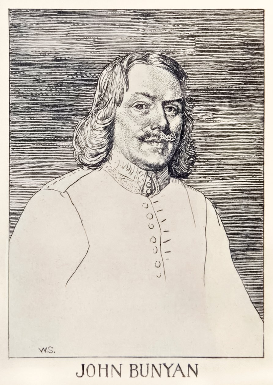 John Bunyan (1872-1919) on kirjoittanut teoksen Pilgrims Progress From This World, To That What Is To Come, kuvitus William Strang (1859-1921) tekijältä William Strang