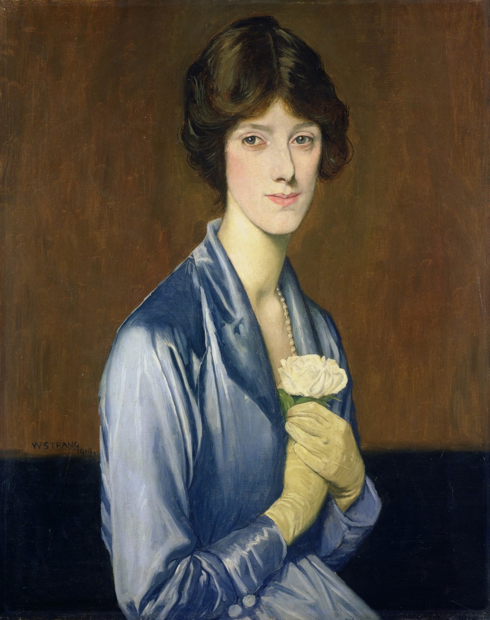 Valkoinen ruusu (Naisen muotokuva), 1919 tekijältä William Strang