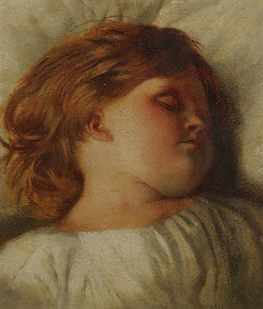 Nukkuva lapsi - tyttärentytär, n. 1896 tekijältä William Strutt
