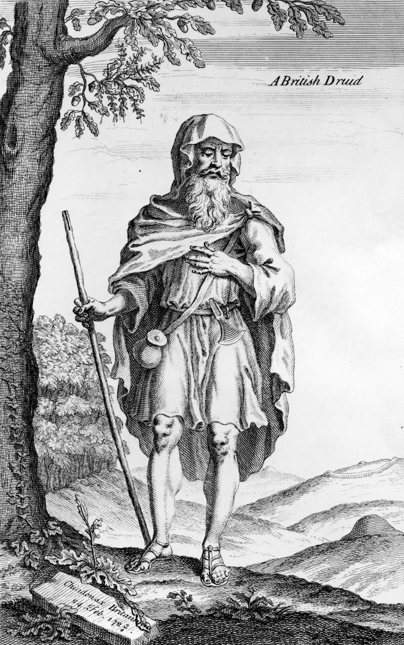 Brittidruidi, kaivertanut van der Gucht, 1723 tekijältä William Stukeley