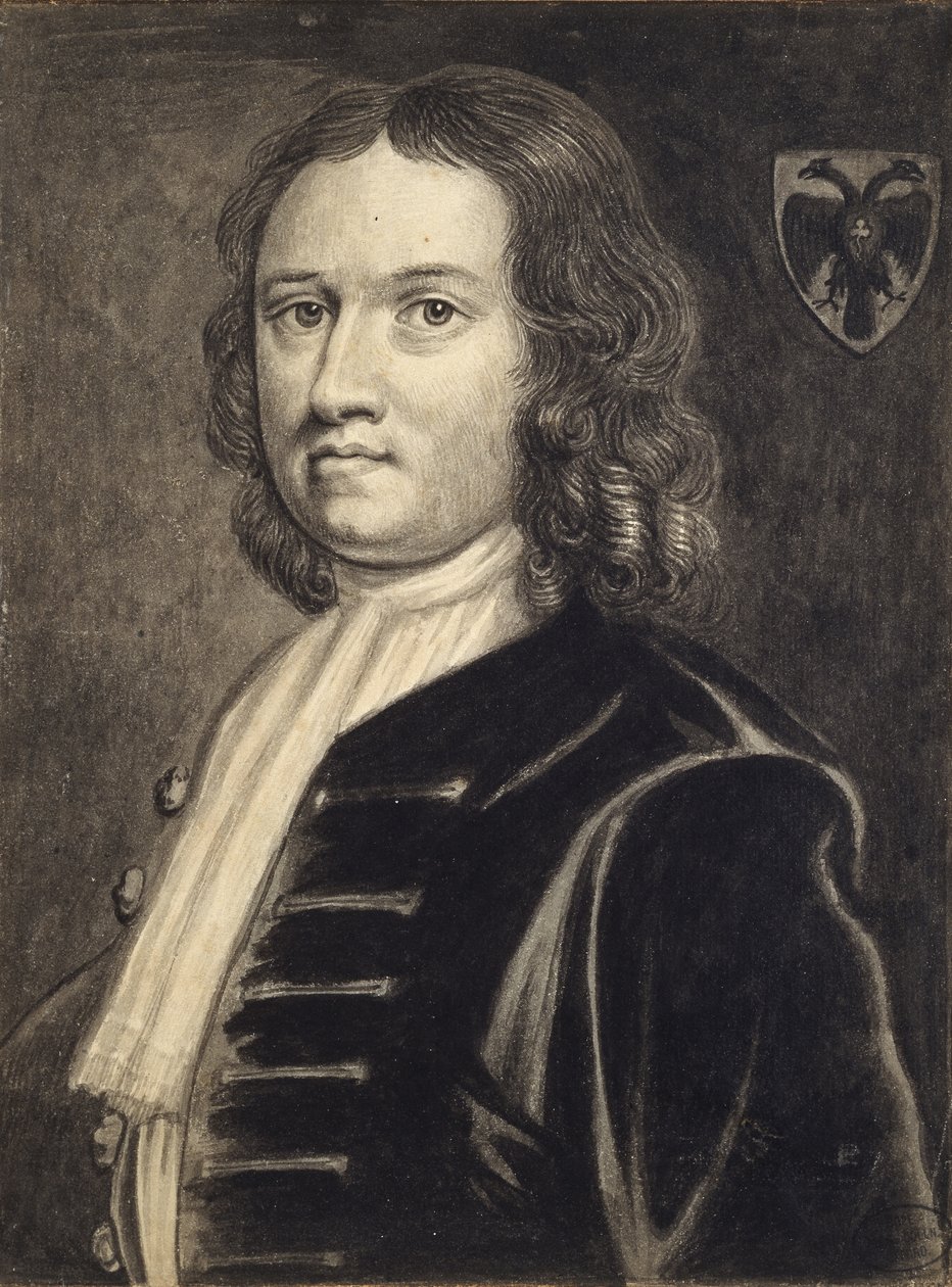 Omakuva (mustaa ja harmaata tussilla ja mustalla tussilla). tekijältä William Stukeley