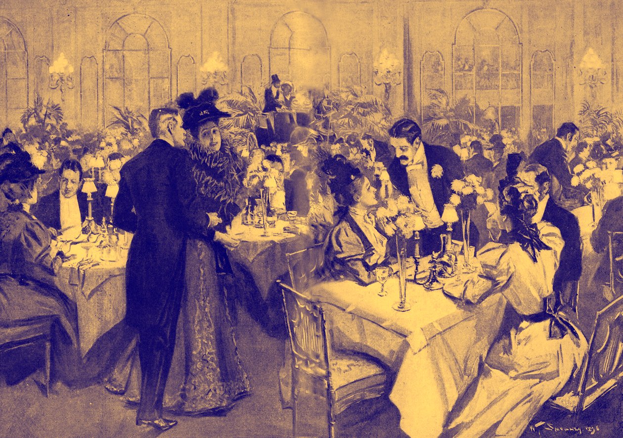 Korkean seuran jäseniä Waldorf-hotellissa, 1896 tekijältä William Thomas Smedley