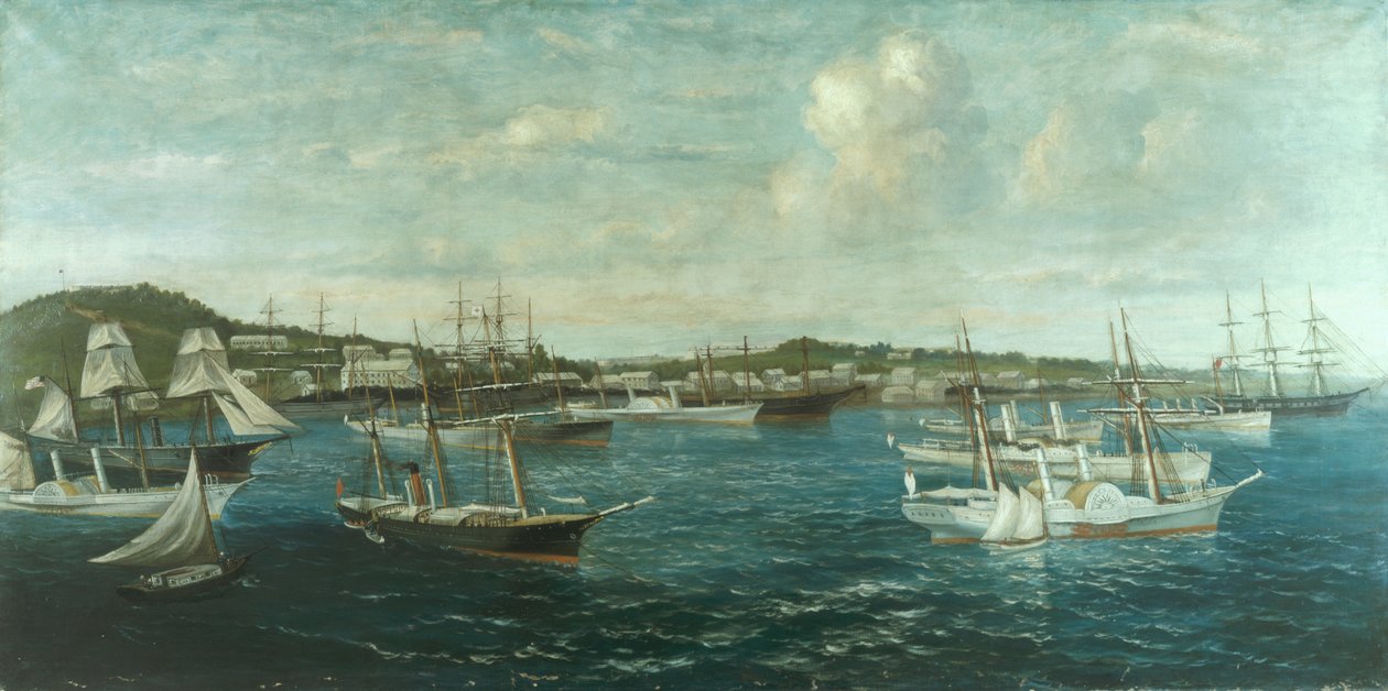 Blockade Runners in Port at St. George, Bermuda, n. 1861-65 tekijältä William Torgerson