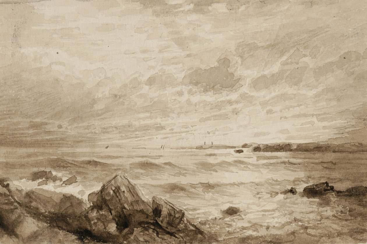 Kivet ja meri (pesu paperille) tekijältä William Trost Richards