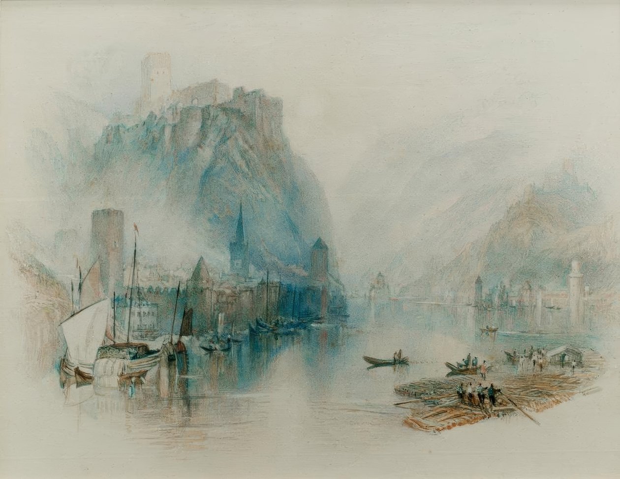 Burgen am Rhein (Kastellattu Rein) tekijältä Joseph Mallord William Turner