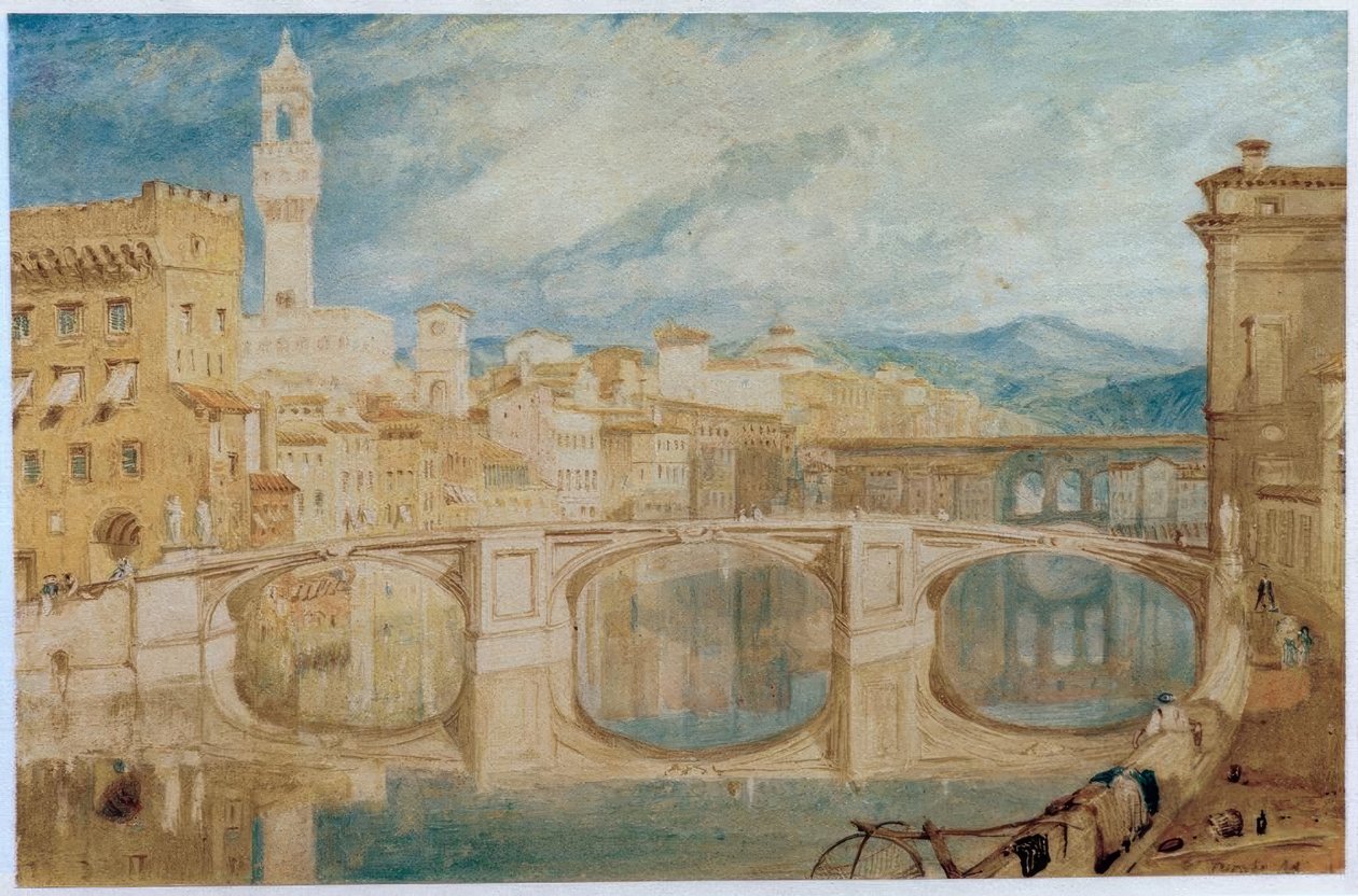 Florenz vom Ponte alla Carraia aus gesehen tekijältä Joseph Mallord William Turner