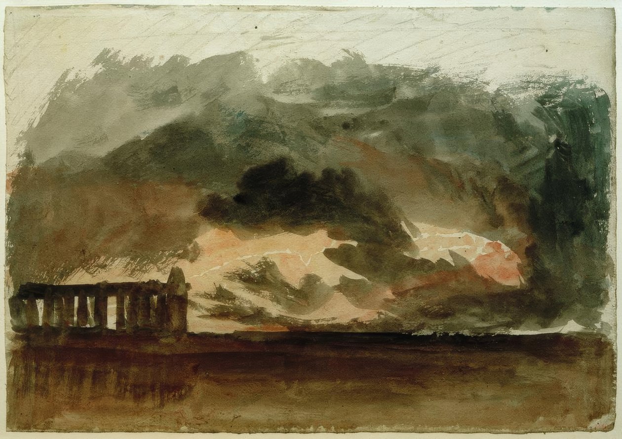 Paestum ukkosmyrskyssä tekijältä Joseph Mallord William Turner