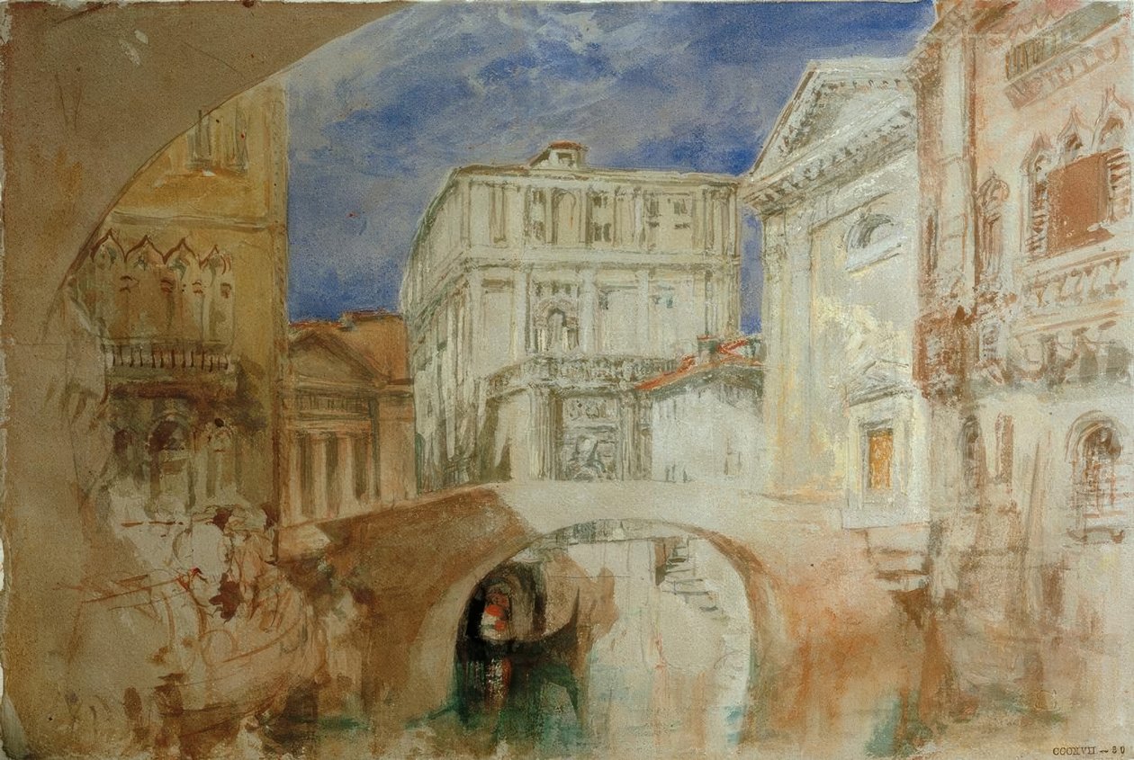 San Lucan kirkko ja Palazzo Grimanin takaosa tekijältä Joseph Mallord William Turner