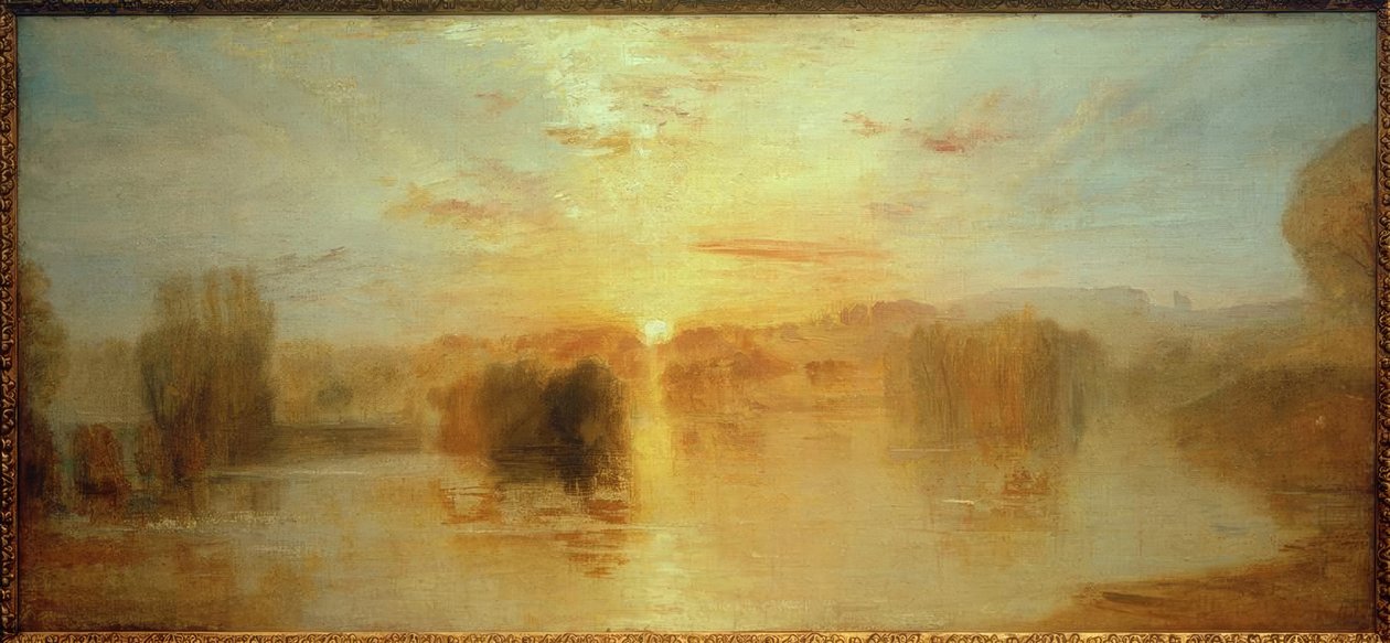Järvi, Petworth, auringonlasku; Esimerkkitutkimus tekijältä Joseph Mallord William Turner