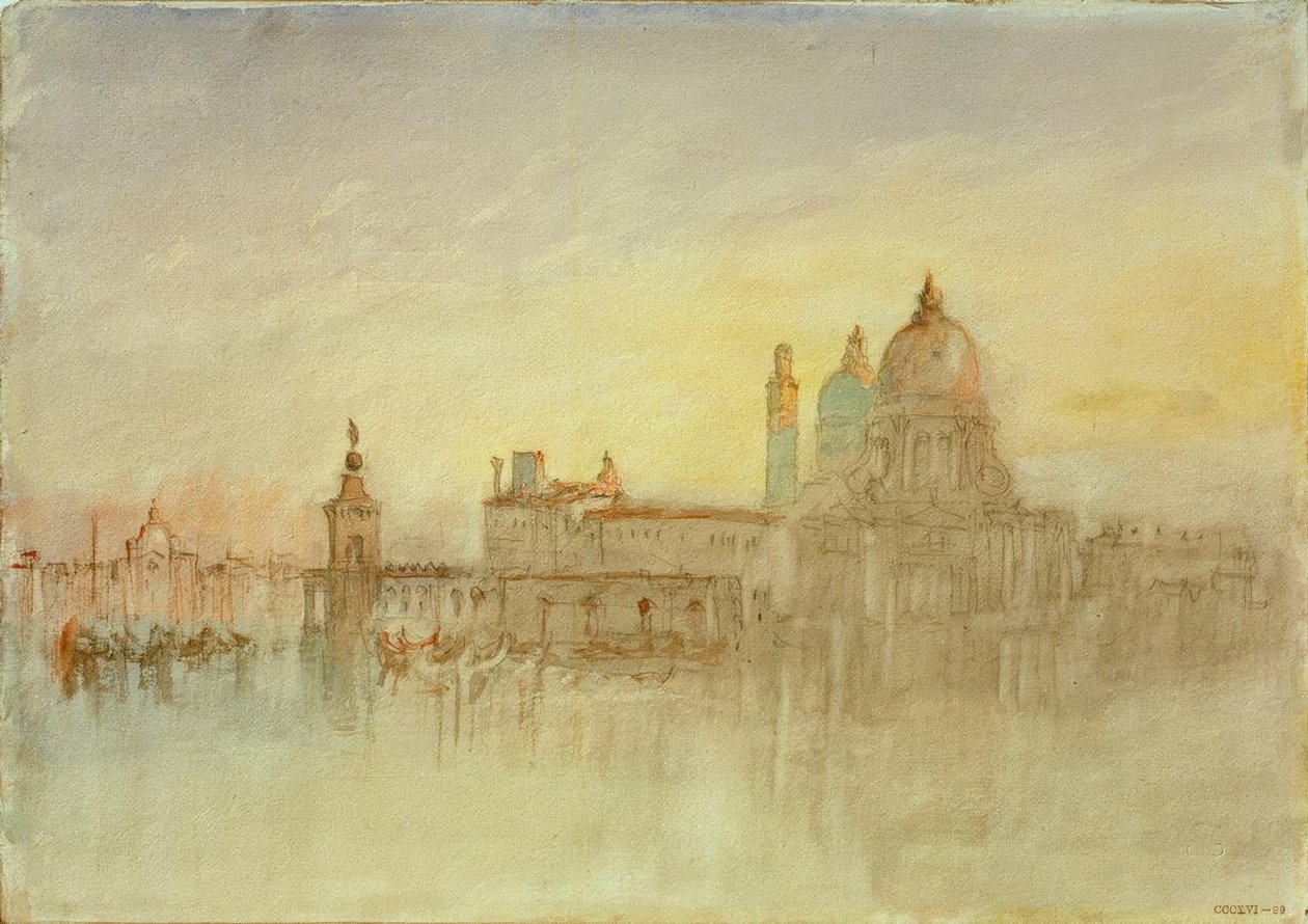 Punta della Dogana ja Santa Maria della Salute Twissä tekijältä Joseph Mallord William Turner