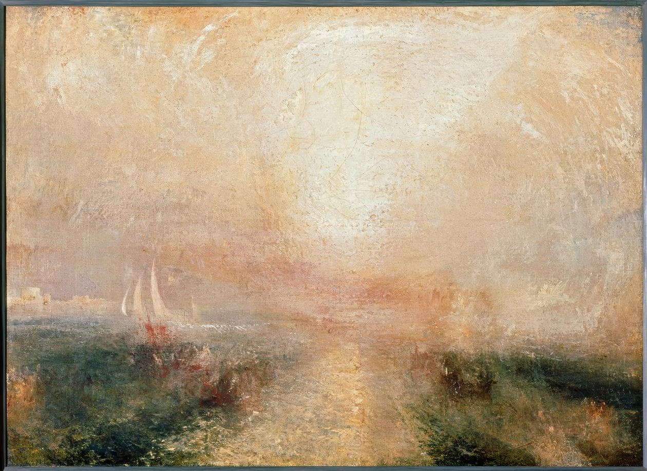 Yacht lähestyy rannikkoa tekijältä Joseph Mallord William Turner