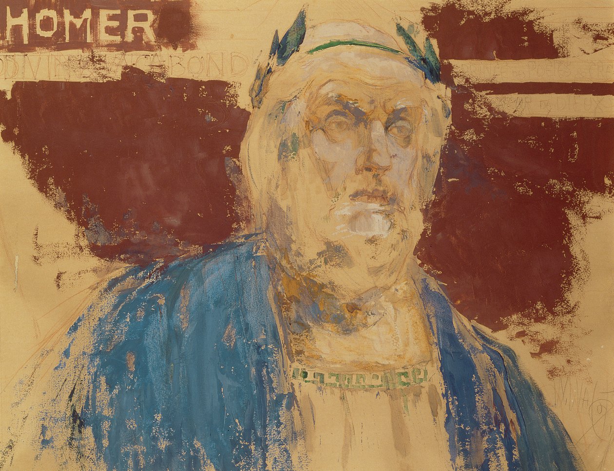 Homer (öljy kynällä paperille) tekijältä William Walcot