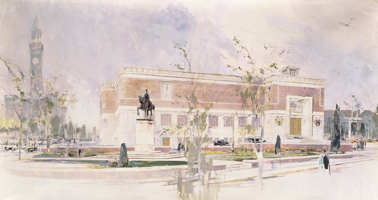 The Barber Institute of Fine Arts (wc ja vartalovärit paperilla) tekijältä William Walcot