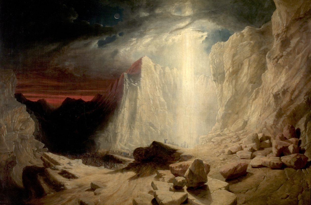 Tulipatsaan johtamat israelilaiset yöllä, n. 1845 tekijältä William West