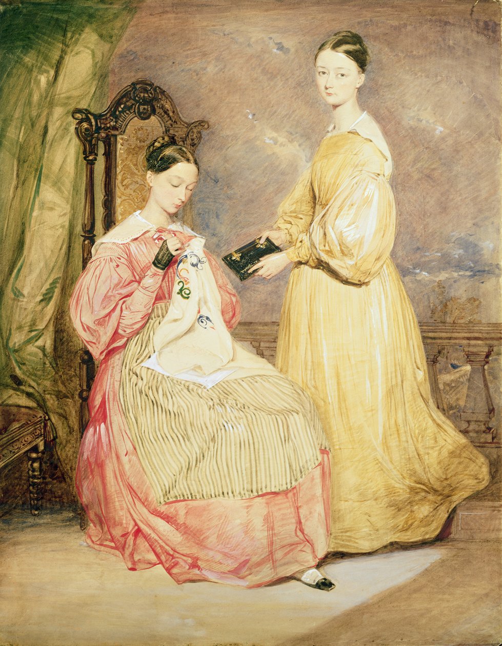 Muotokuva Florence Nightingalesta (1820-1910) ja hänen sisaruksestaan Frances Partenopesta (k. 1890) Lady Verney, 19. tekijältä William White