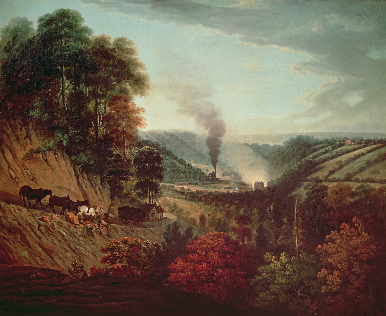 Aamunäkymä Coalbrookdalesta, 1777 tekijältä William Williams
