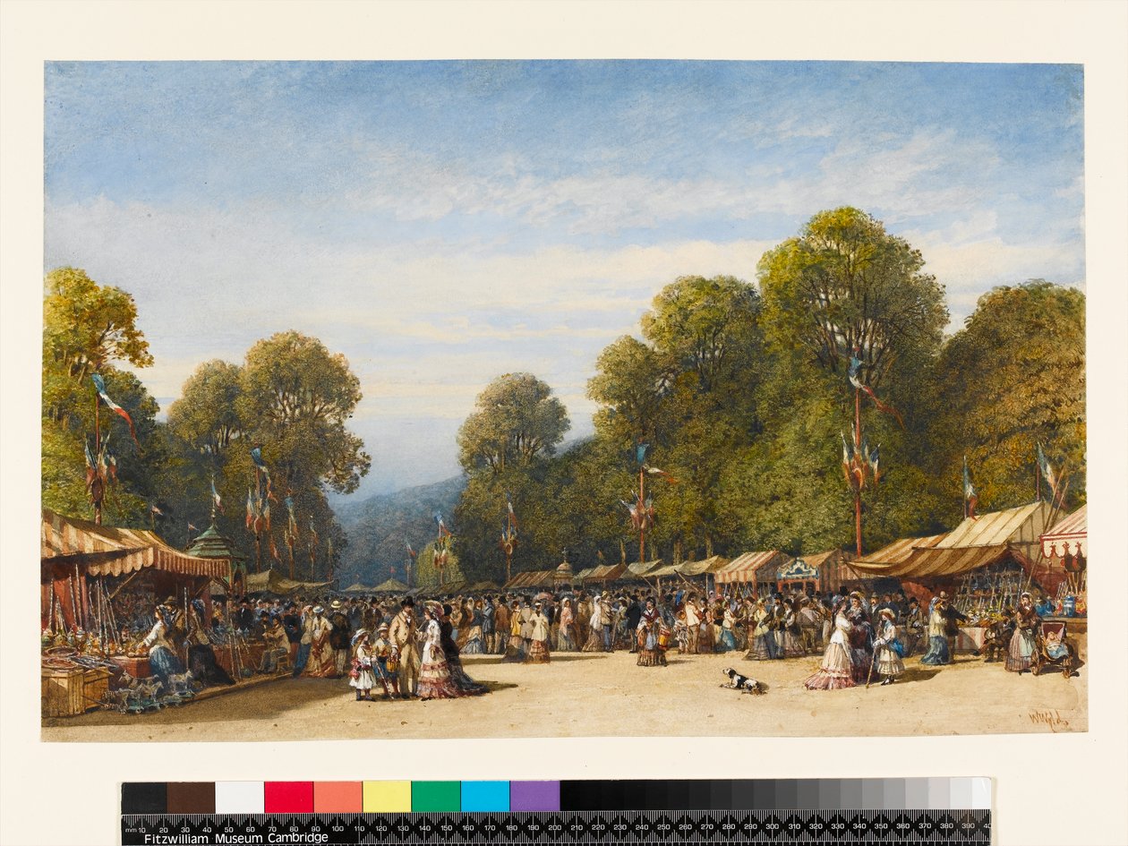Festivaali St. Cloudissa, noin 1860 (wc ja guassi paperille). tekijältä William Wyld